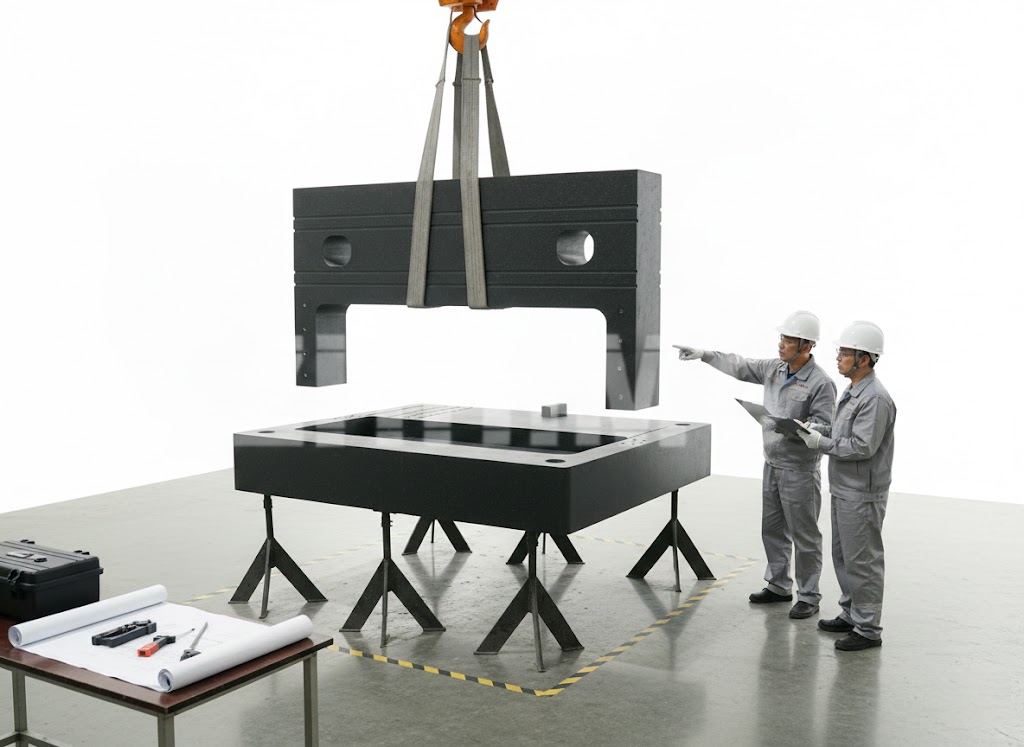 granite base for machinery