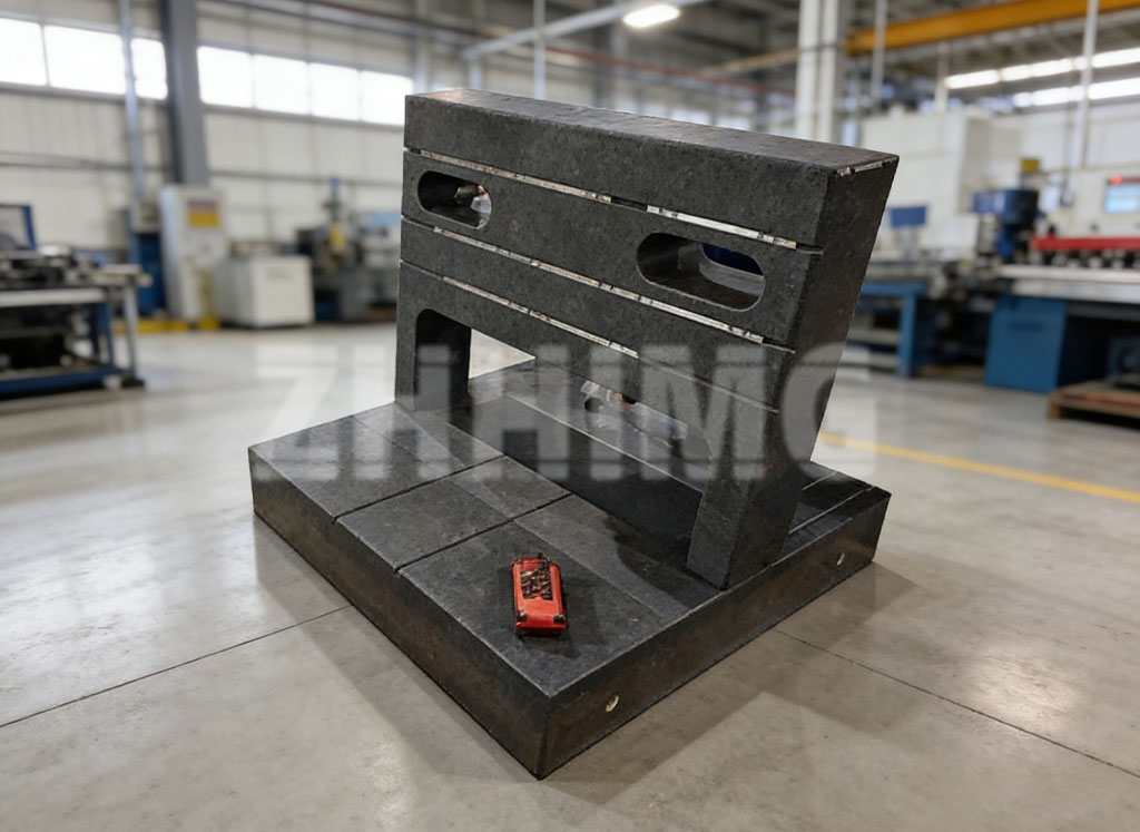 granite surface plate maintenance and resurfacing - large granite structure under inspection in ZHHIMG workshop