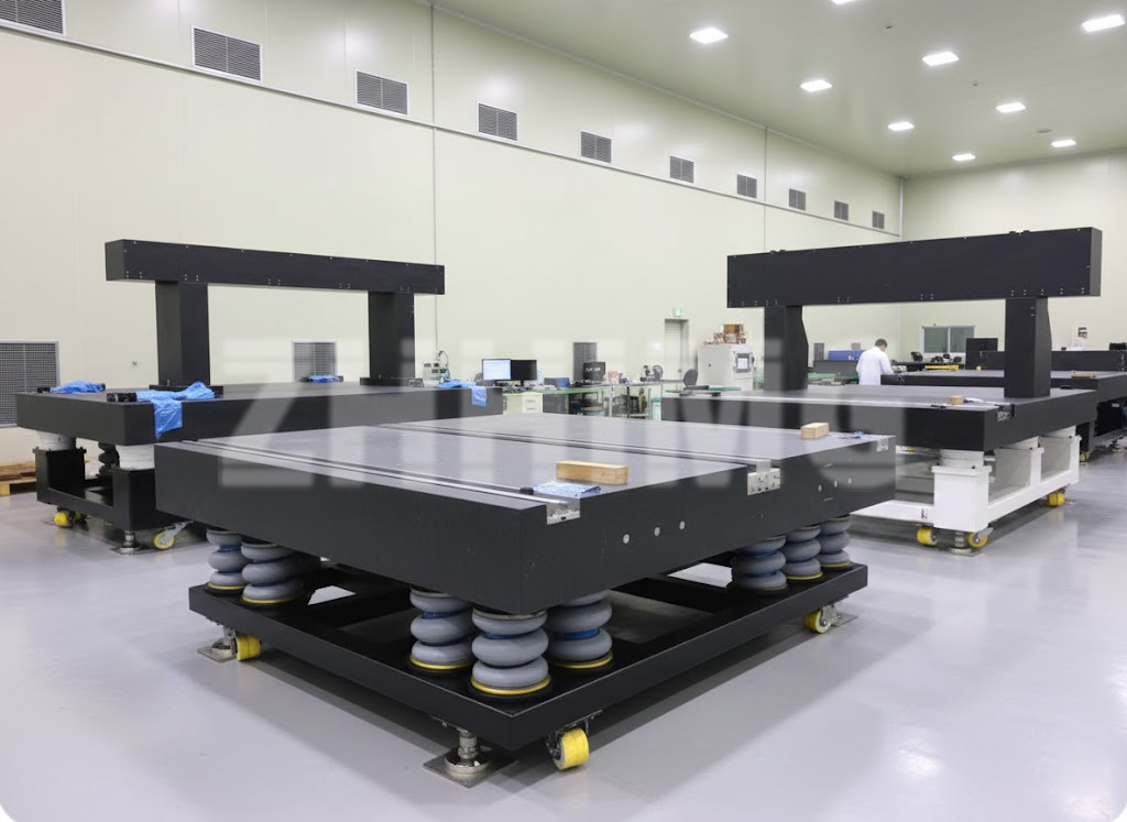 Granite surface plates and inspection tables in a temperature-controlled cleanroom