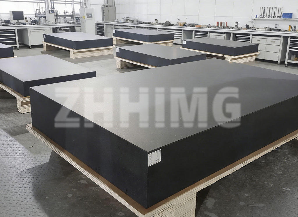 Large lapped black granite surfaces prepared for air bearing platforms at ZHHIMG