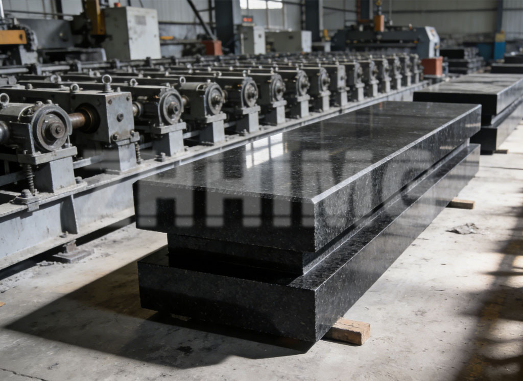 Large precision granite surface plate with stepped support structure manufactured by ZHHIMG